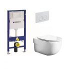 Pachet Meridian VI: Vas WC suspendat Meridian, capac WC soft-close, rezervor Geberit si clapeta alba