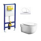 Pachet Meridian II: Vas WC suspendat Meridian, capac WC soft-close, rezervor Liv si clapeta alba