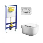 Pachet Meridian I: Vas WC suspendat Meridian, capac WC soft-close, rezervor Liv si clapeta crom